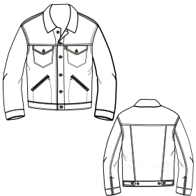 Fashion sewing patterns for MEN Jackets Jean Jacket 9035